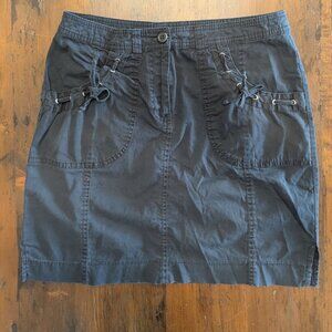Utility‑Style Skirt - Dark Blue, 4 pockets, drawstring accents - Medium / Size 5